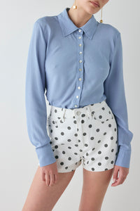 Mila Bias Shirt Sky