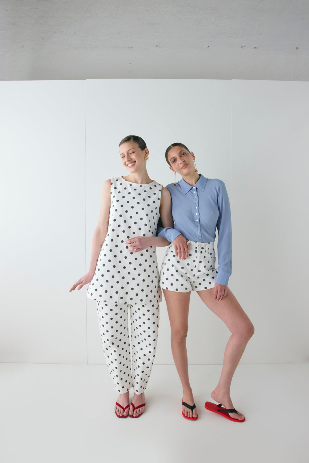 Rhea Denim Shorts Polka Dot