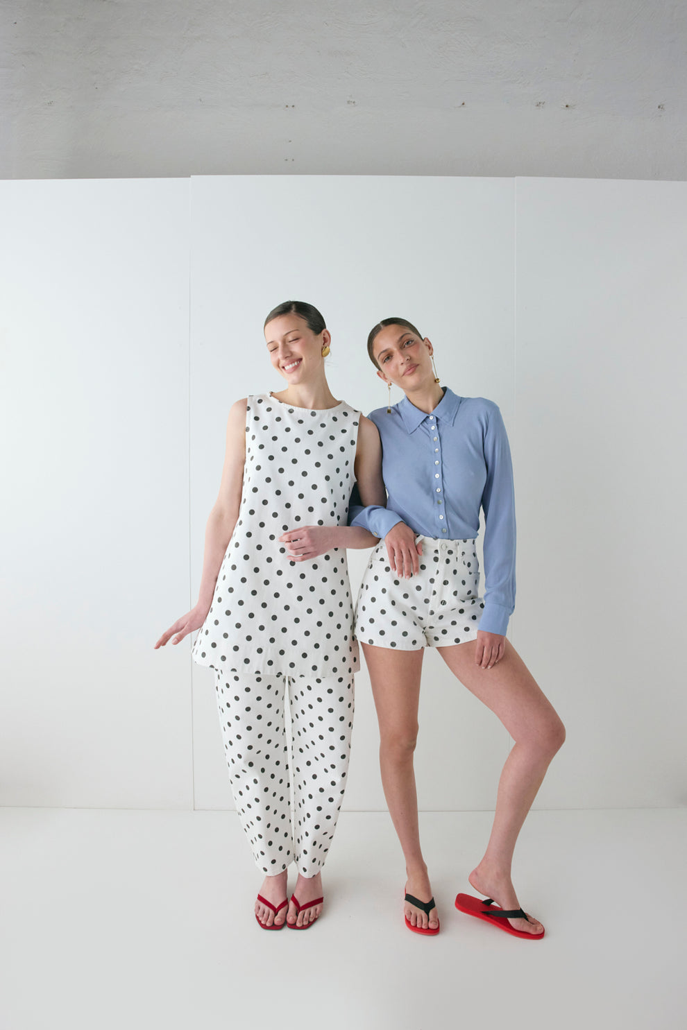 Rhea Denim Shorts Polka Dot