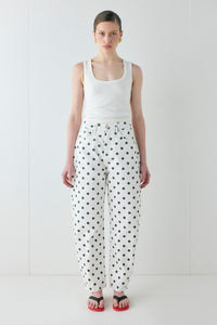 Lex Mid Rise Barrel Jeans Polka Dot