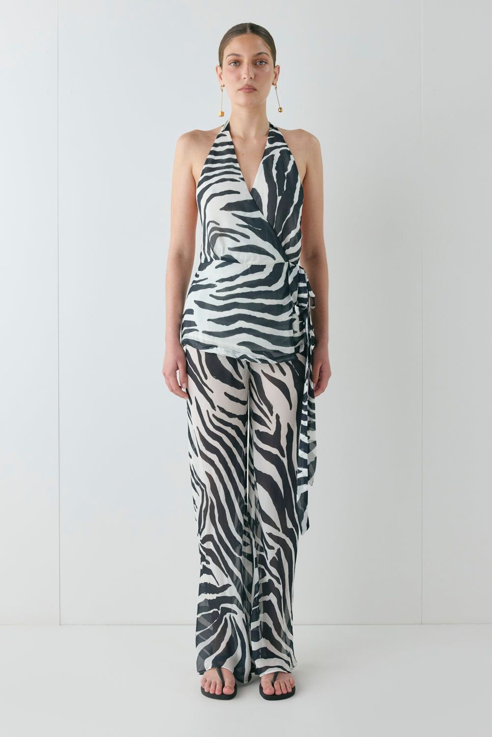 Remi Sheer Pants Zebra - size:Kailee:AU 6 / US 2