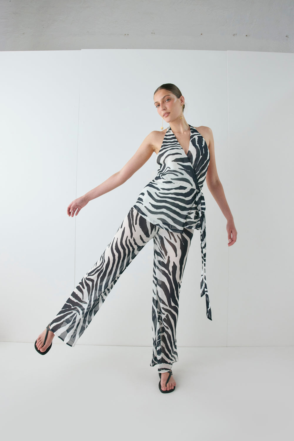 Remi Sheer Pants Zebra