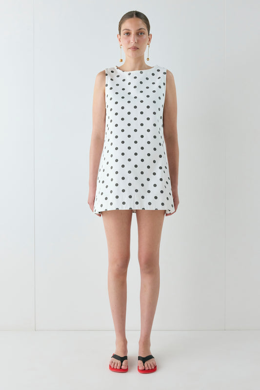 Aftersun Denim Mini Dress Polka Dot - size:Kailee:AU 6 / US 2