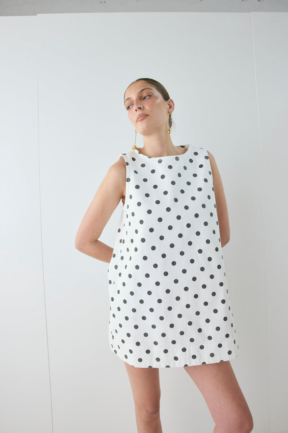 Aftersun Denim Mini Dress Polka Dot