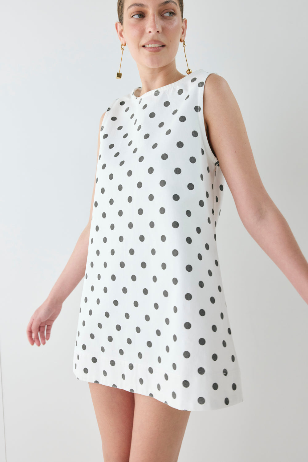 Aftersun Denim Mini Dress Polka Dot