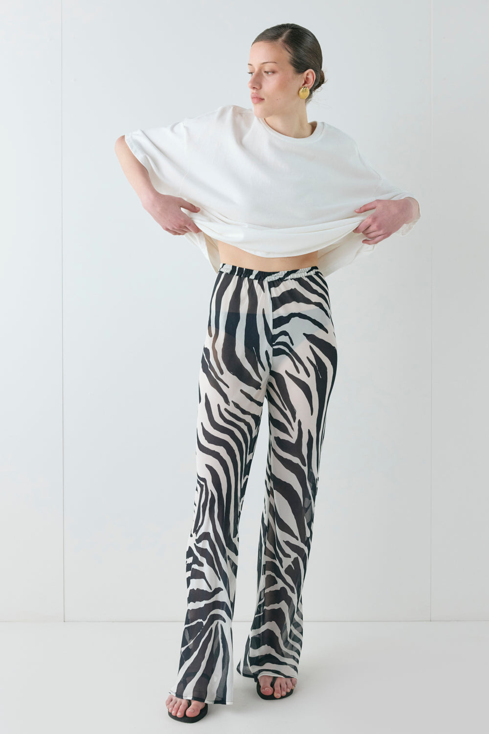 BENNETT SHEER PANTS／roro Remi Sheer Pants Zebra – VRG GRL