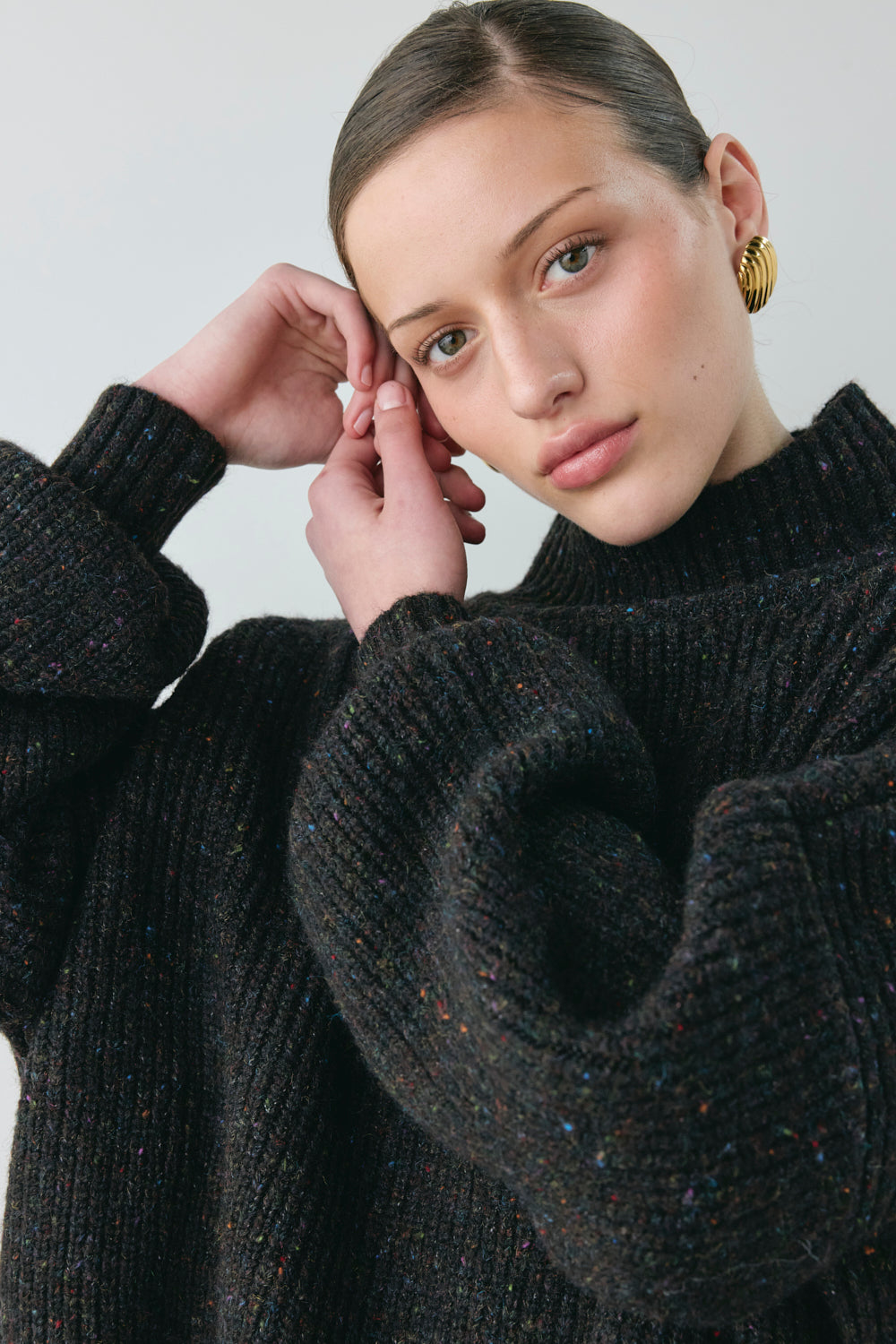 Yumi Knit Jumper Black Speckle