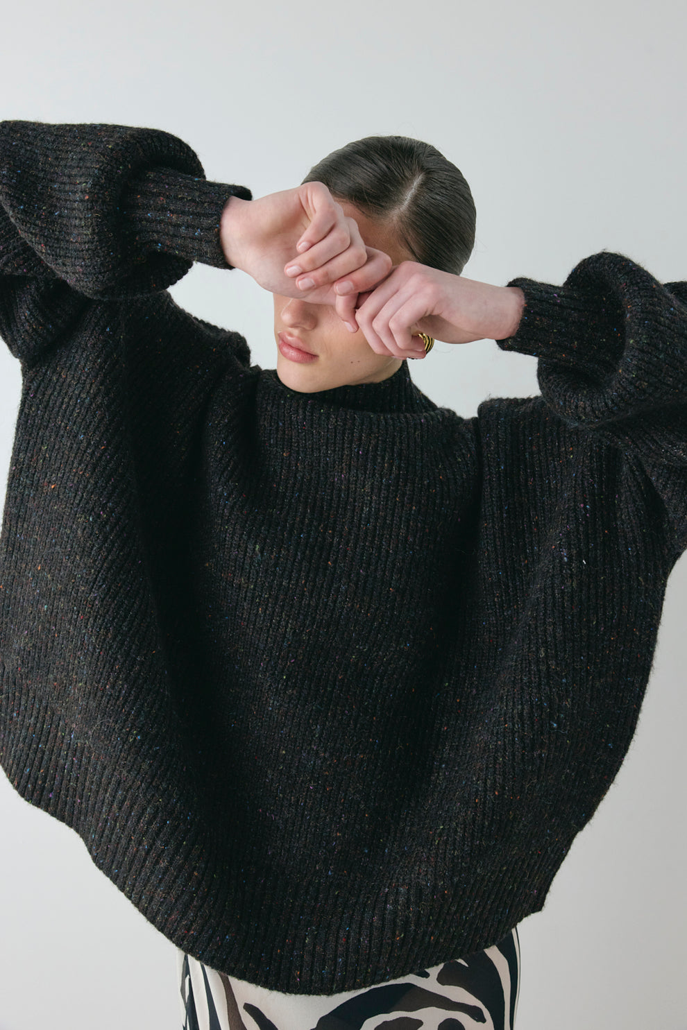 Yumi Knit Jumper Black Speckle