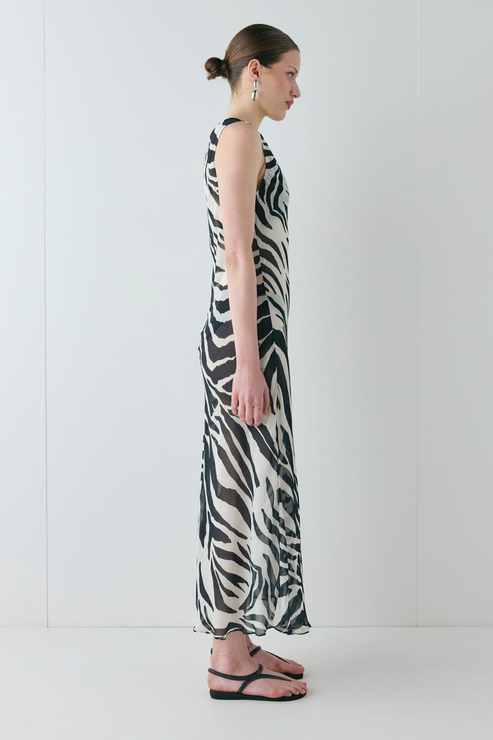 Francesca Sheer Maxi Dress Zebra
