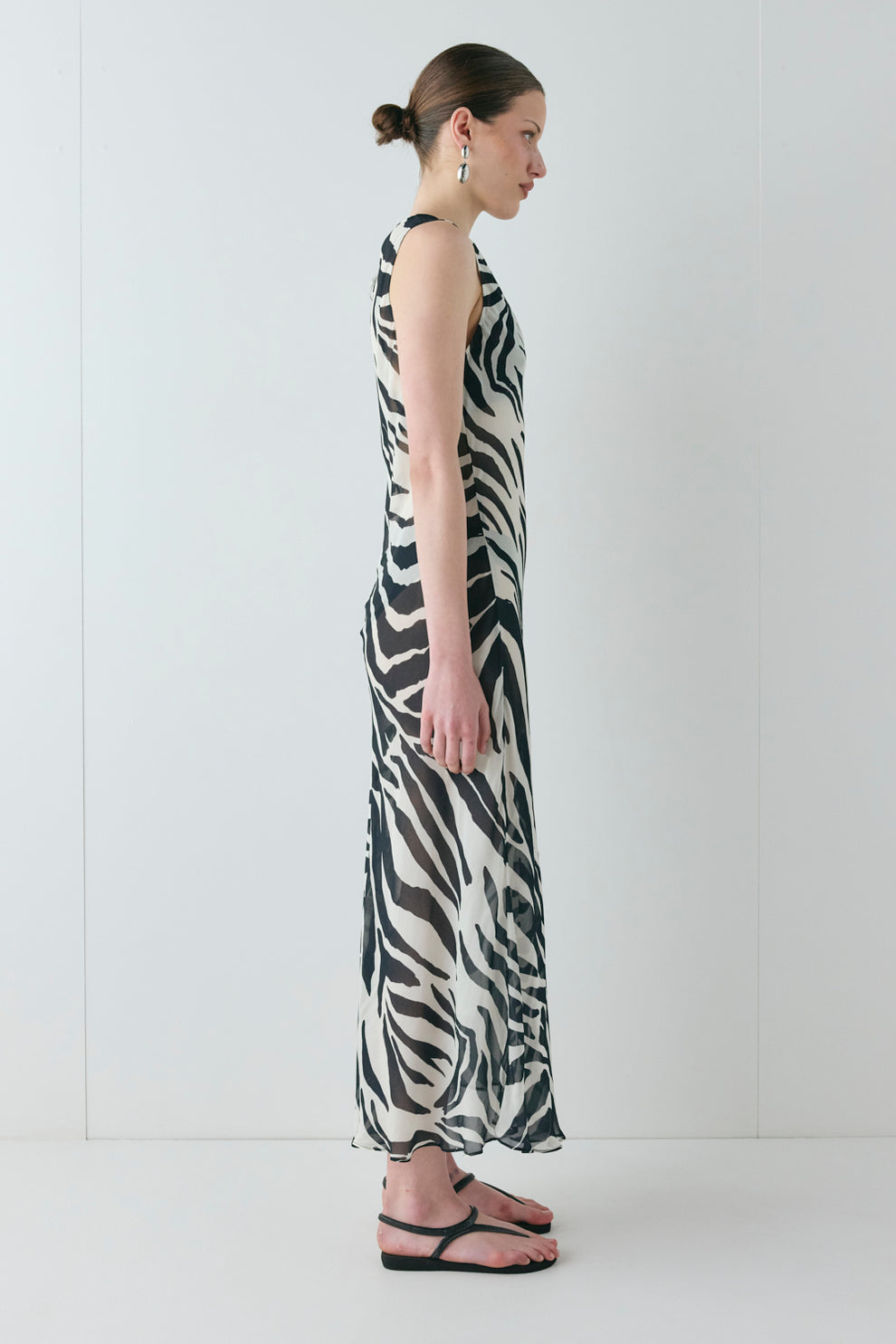 Francesca Sheer Maxi Dress Zebra