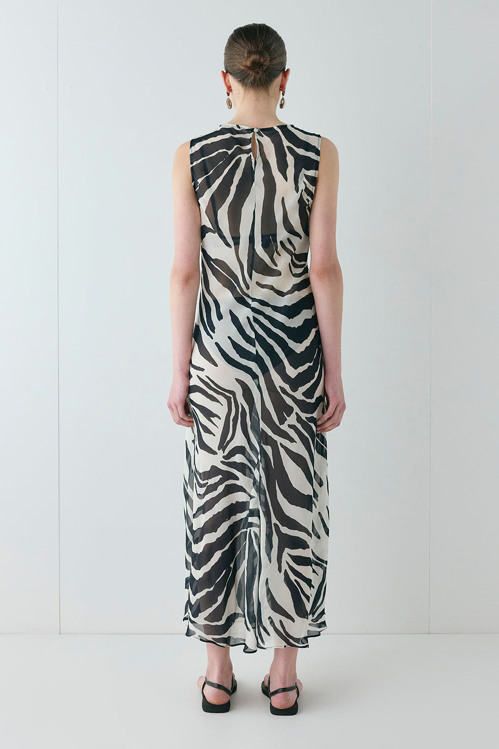 Francesca Sheer Maxi Dress Zebra