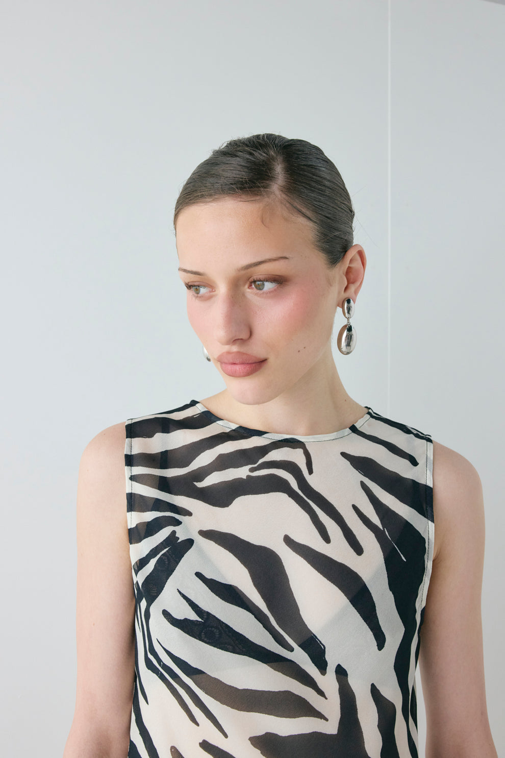 Francesca Sheer Maxi Dress Zebra