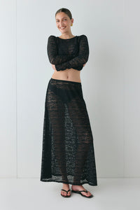 Jada Lace Maxi Skirt Black