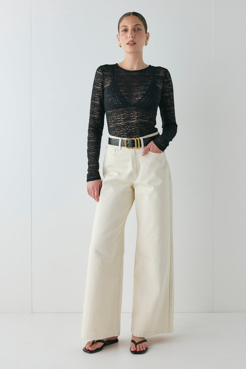 Faye Lace Top Black - size:Kailee:AU 6 / US 2