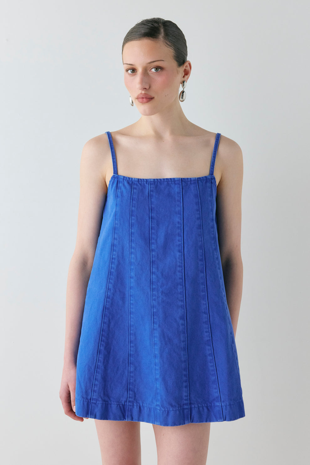 Maxine Denim Mini Dress Cobalt