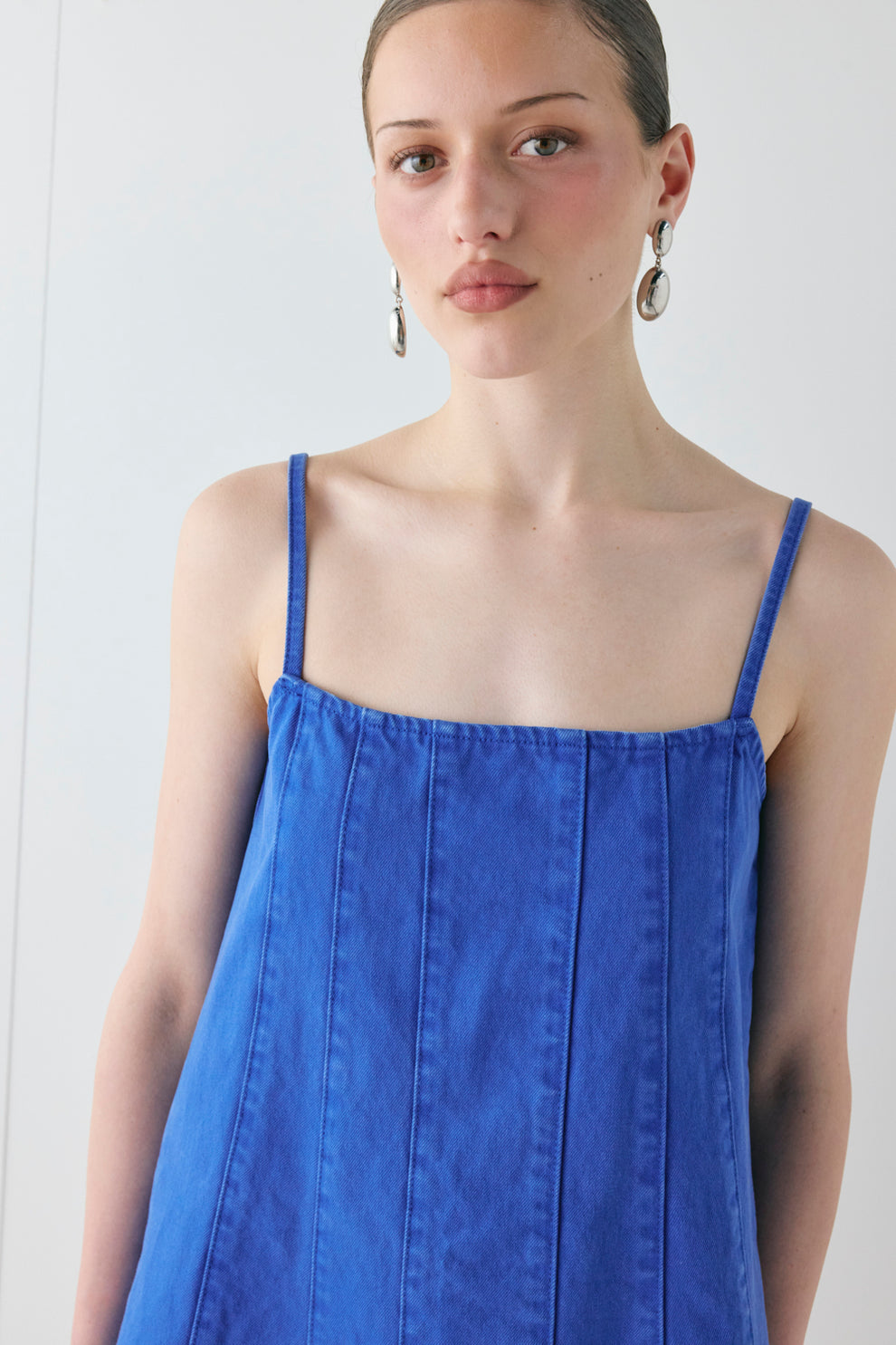 Maxine Denim Mini Dress Cobalt