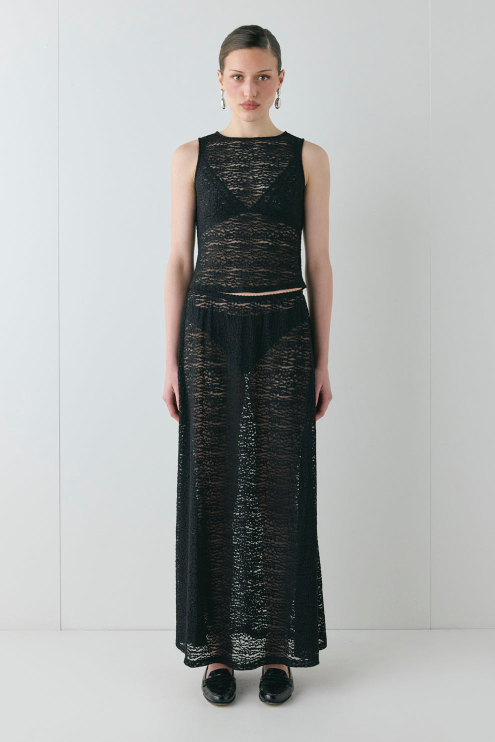 Jada Lace Maxi Skirt Black