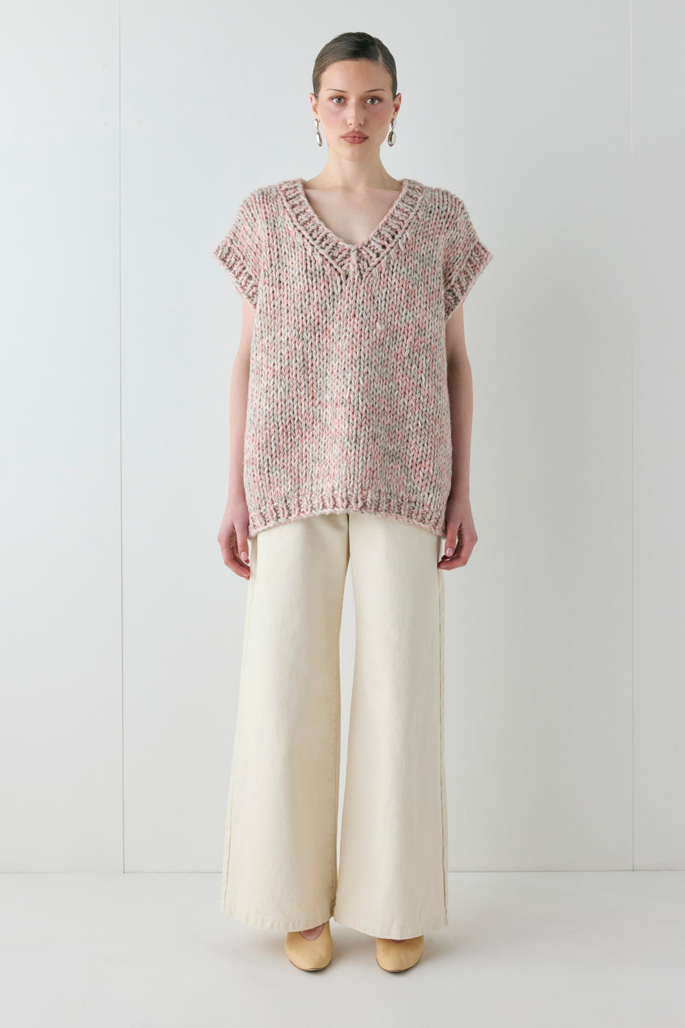 Bobbie Knit Tunic Vest Pink Marle