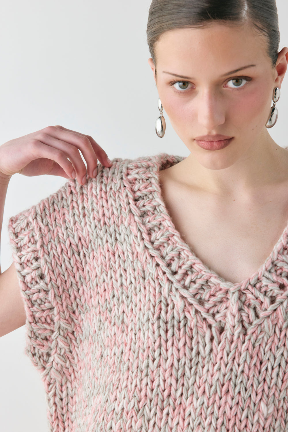 Bobbie Knit Tunic Vest Pink Marle