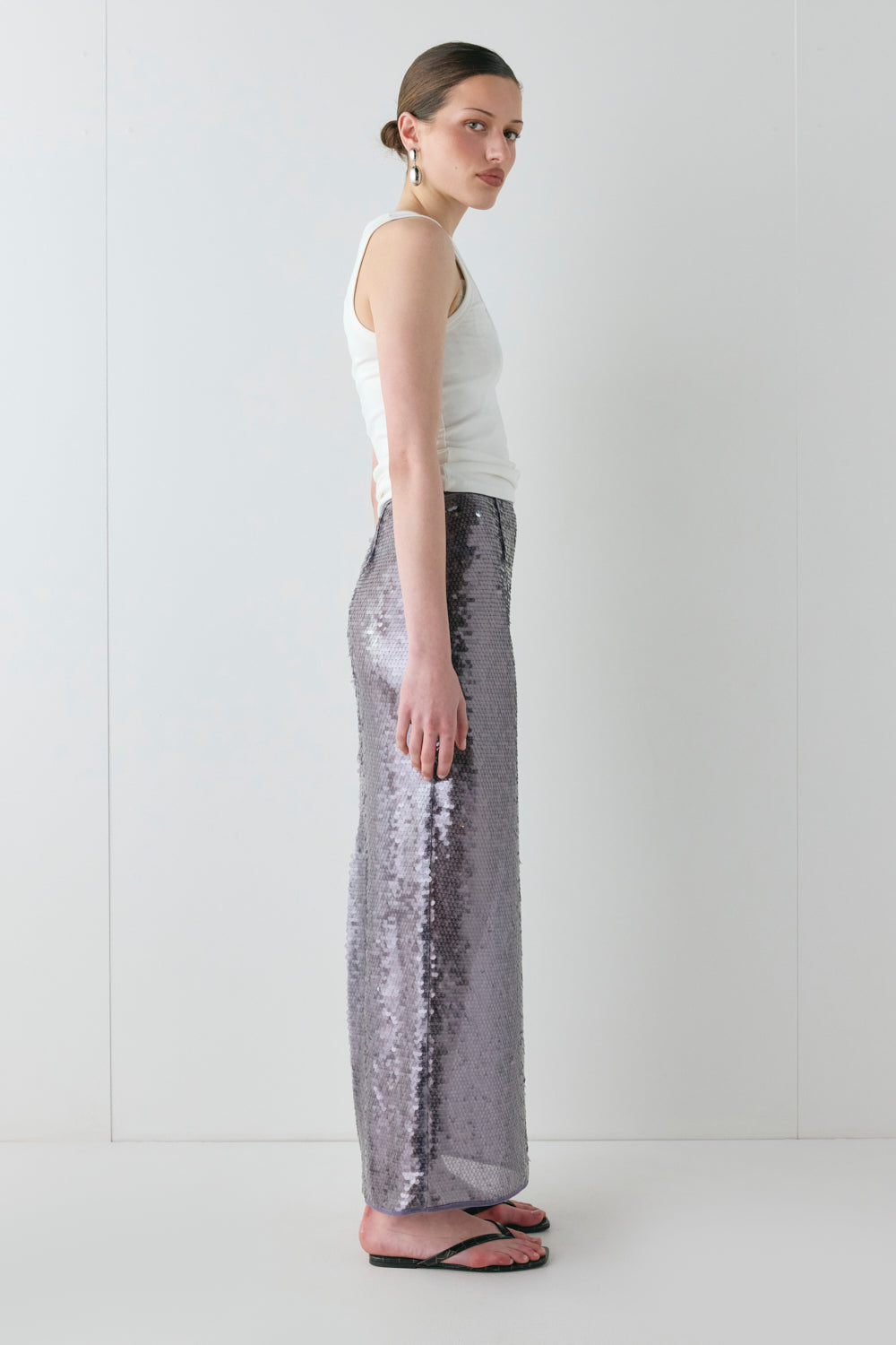 Devyn Sequin Midi Skirt Mauve