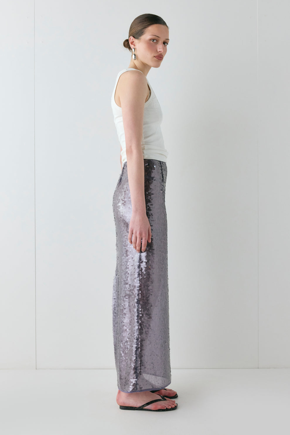 Devyn Sequin Midi Skirt Mauve