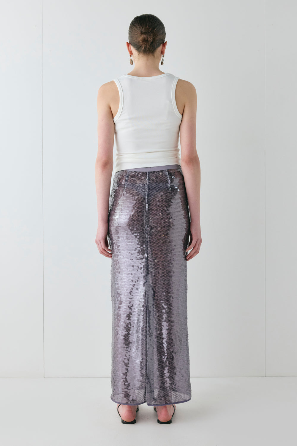 Devyn Sequin Midi Skirt Mauve