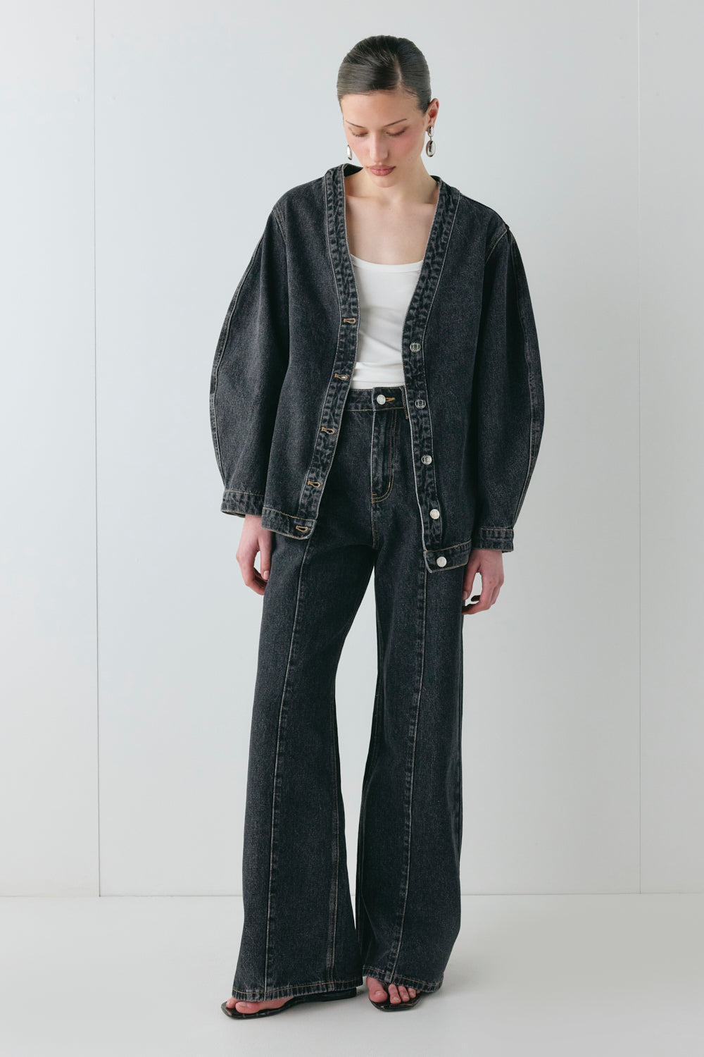 Vivien Denim Jacket Washed Black - size:Sophia:AU 6 / US 2