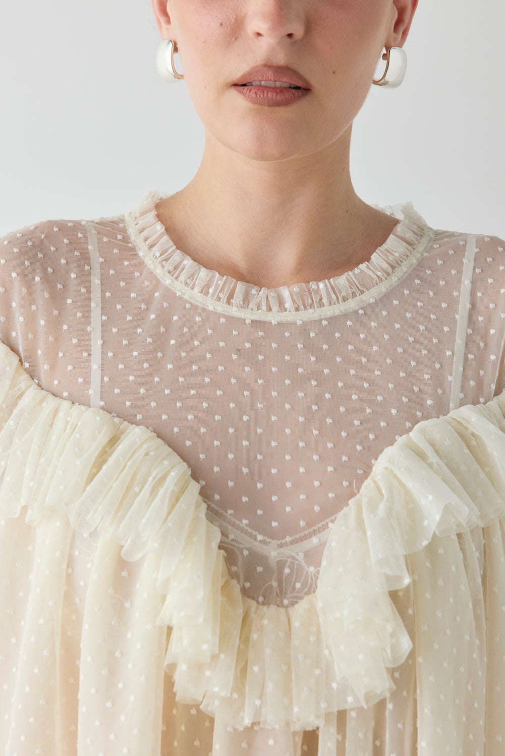 Viola Sheer Tunic Cream – VRG GRL