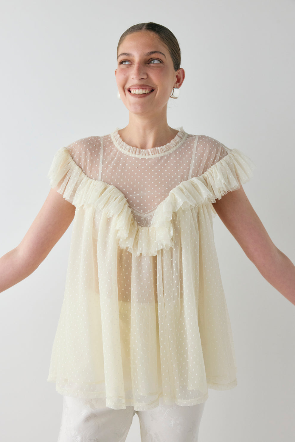 Viola Sheer Tunic Cream