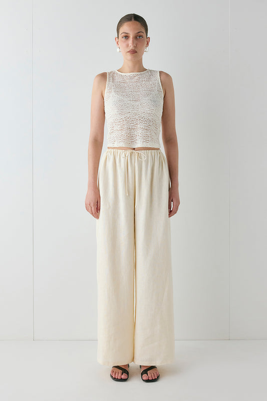 Raya Linen Pants Cream - size:Kailee:AU 6 / US 2