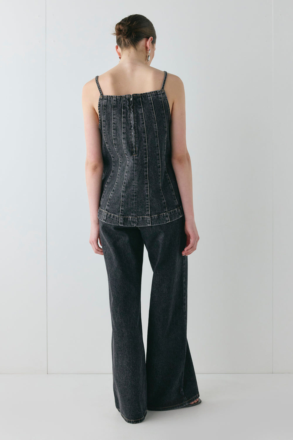 Sabina Denim Top Washed Black