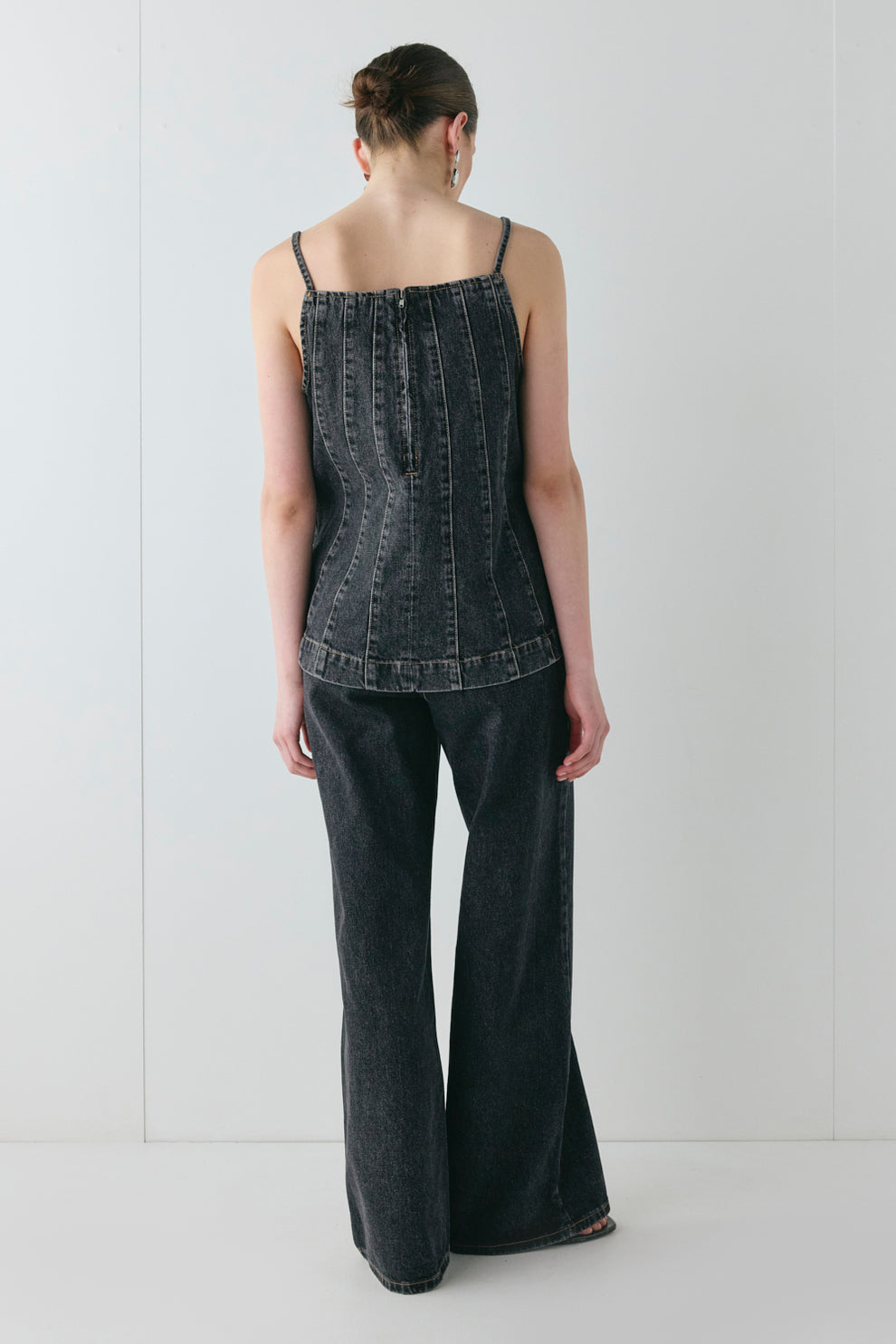 Sabina Denim Top Washed Black