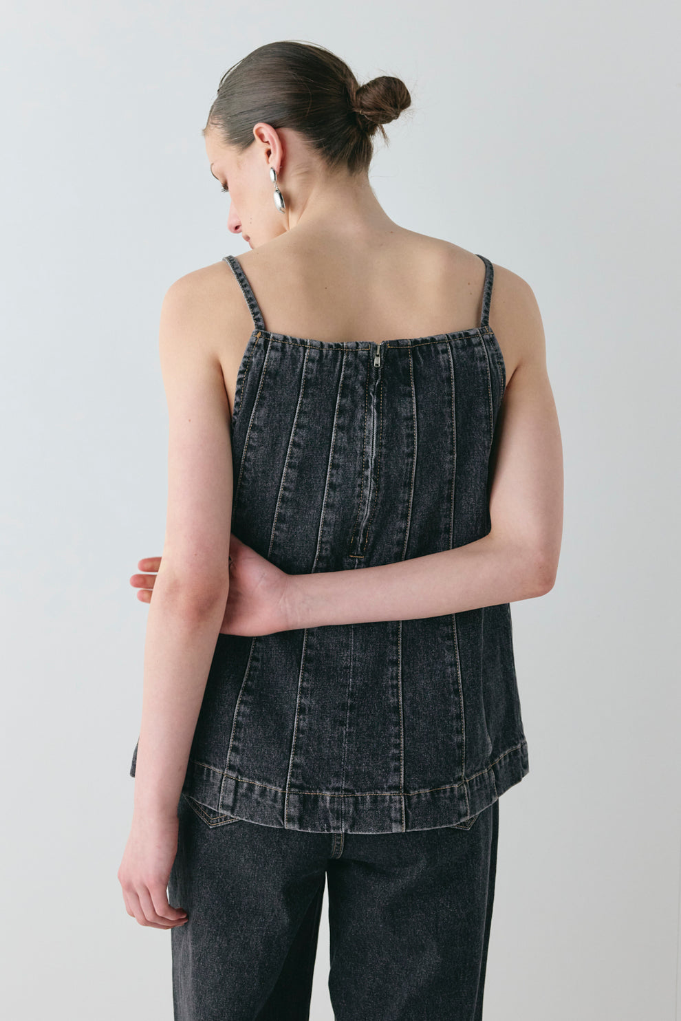 Sabina Denim Top Washed Black