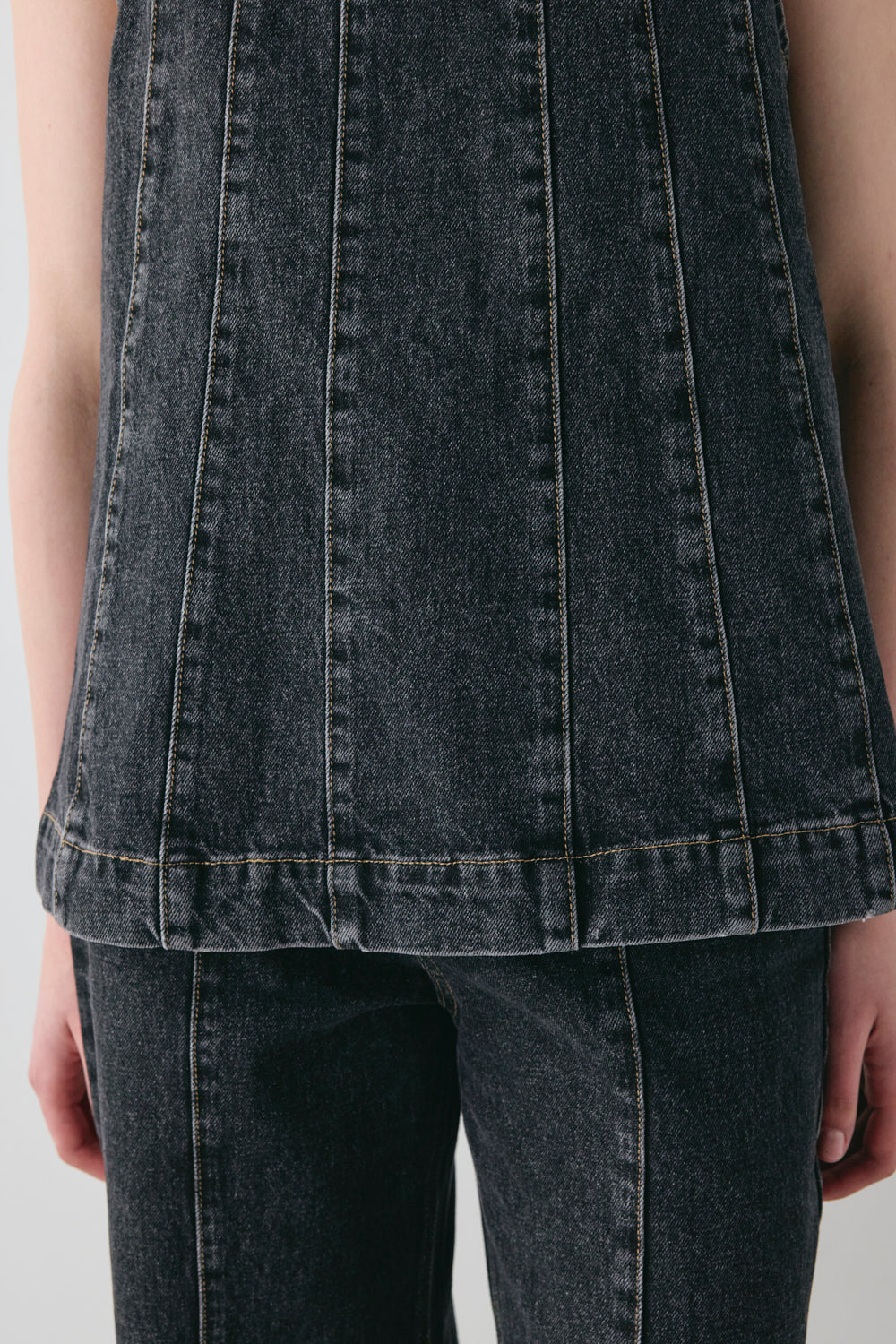 Sabina Denim Top Washed Black