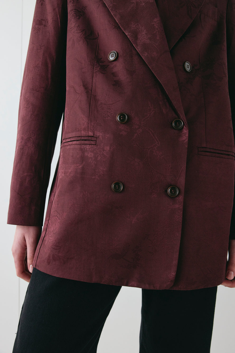 Kyra Jacquard Blazer Wine