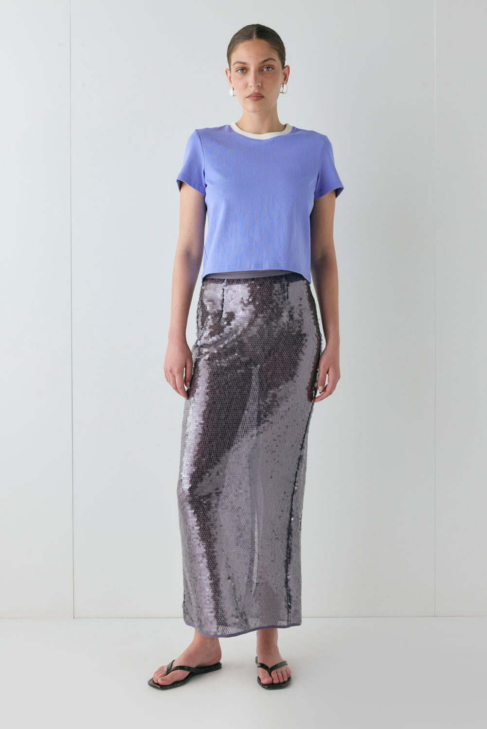 Devyn Sequin Midi Skirt Mauve - size:Kailee:AU 6 / US 2
