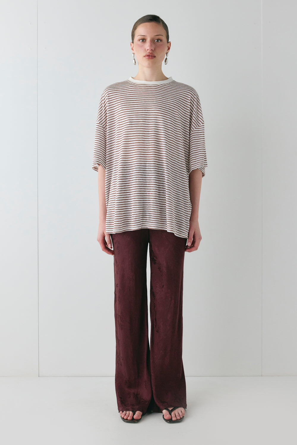 Willow Tee Brown Stripe - size:Sophia:AU 6 / US 2