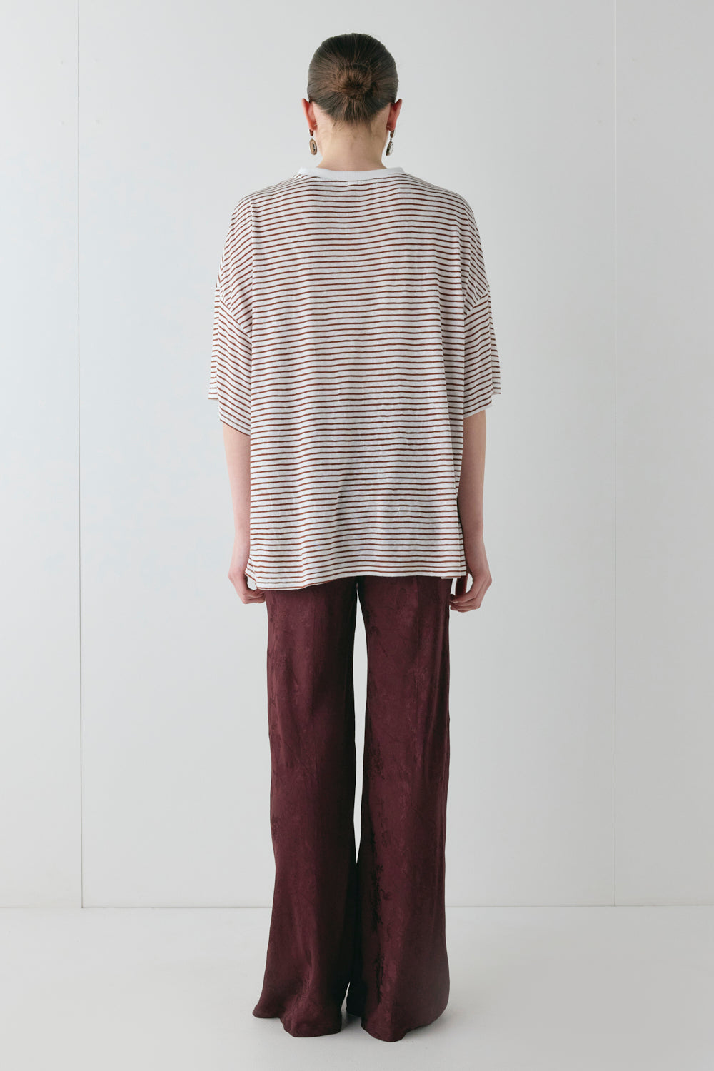 Josefin Jacquard Pants Wine