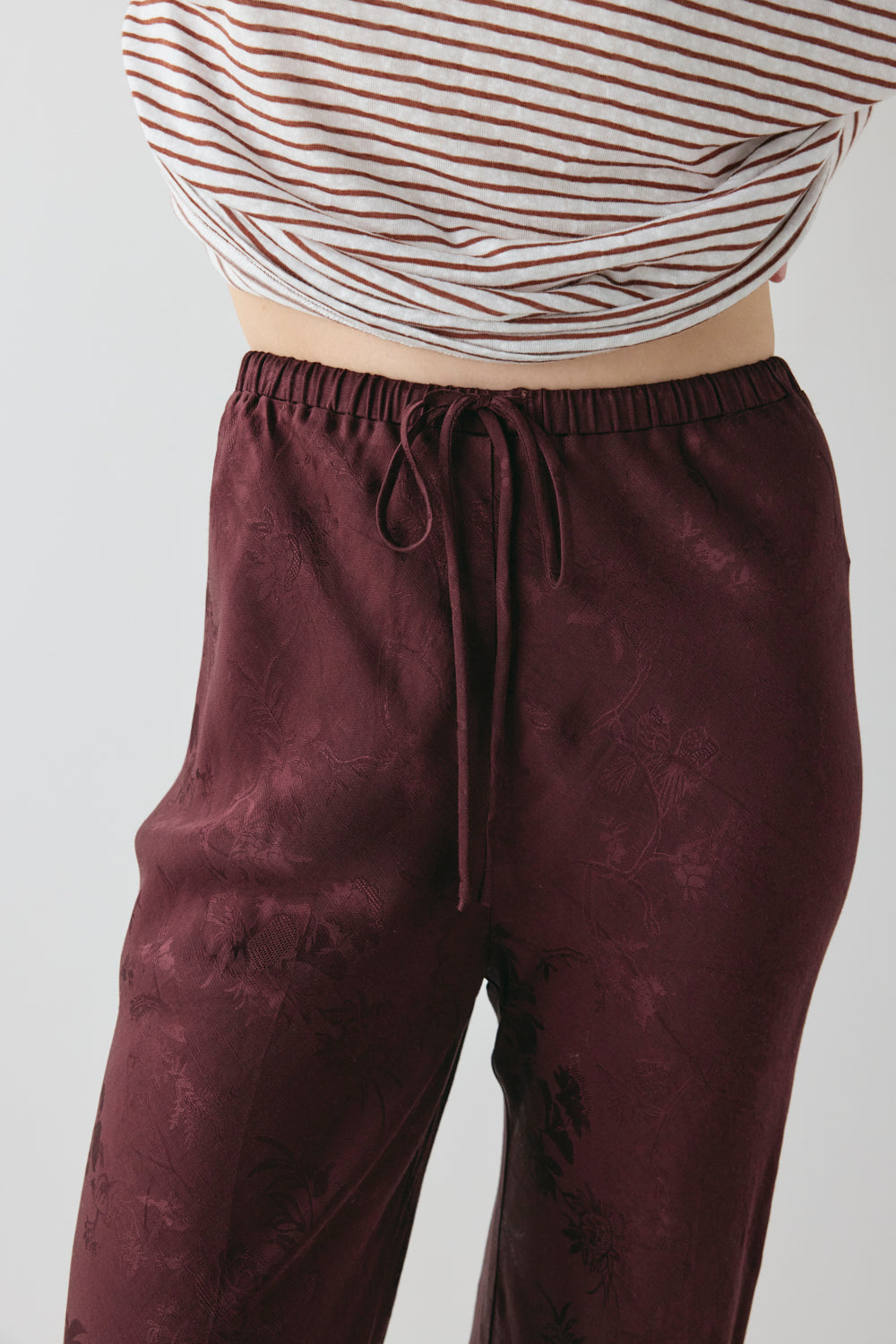 Josefin Jacquard Pants Wine