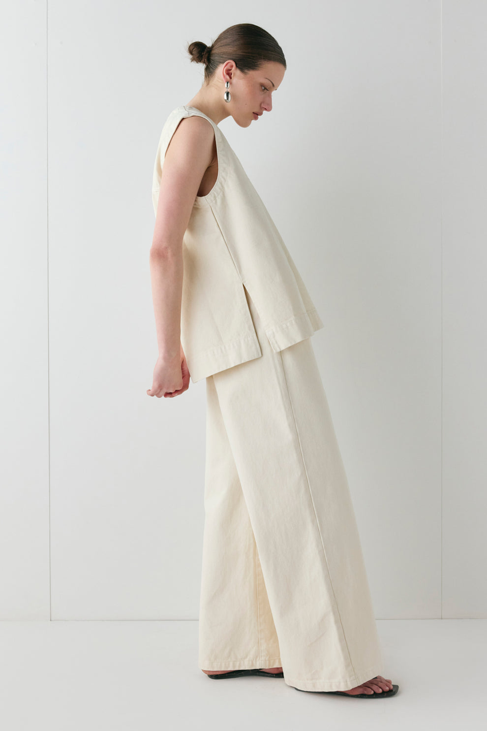 Muni Denim Tunic Top Cream