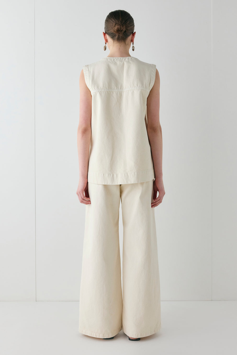 Muni Denim Tunic Top Cream