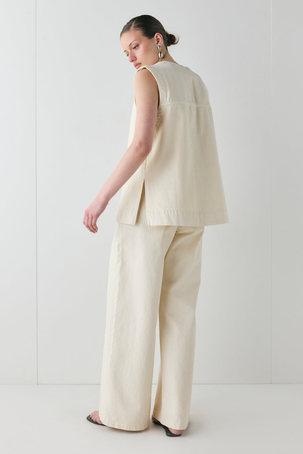 Muni Denim Tunic Top Cream