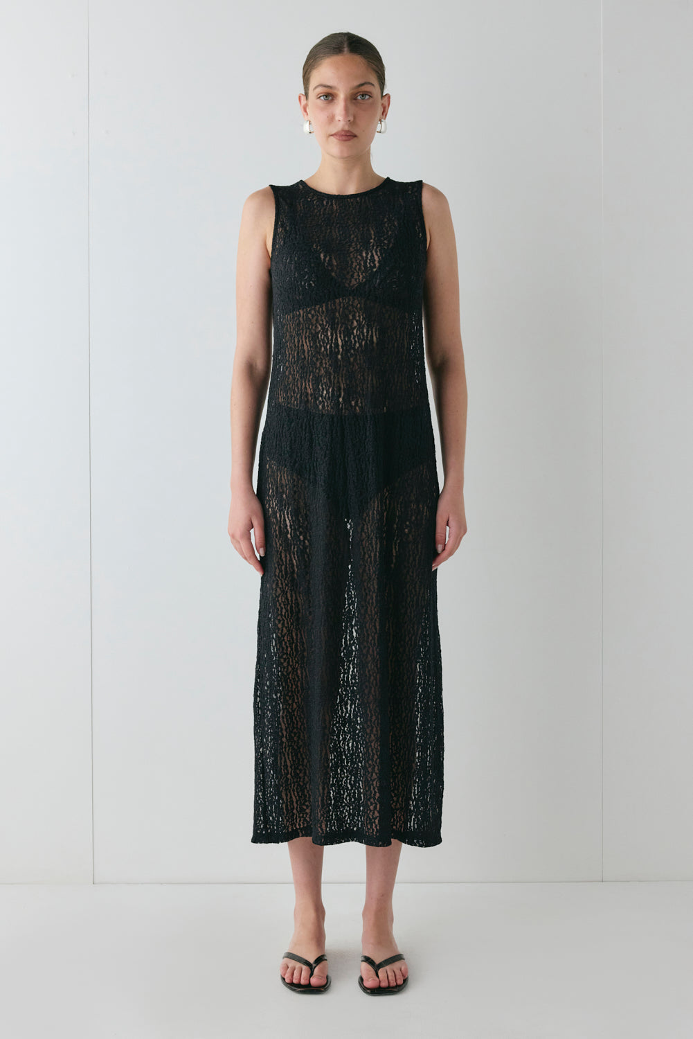 Estelle Lace Midi Dress Black - size:Kailee:AU 6 / US 2