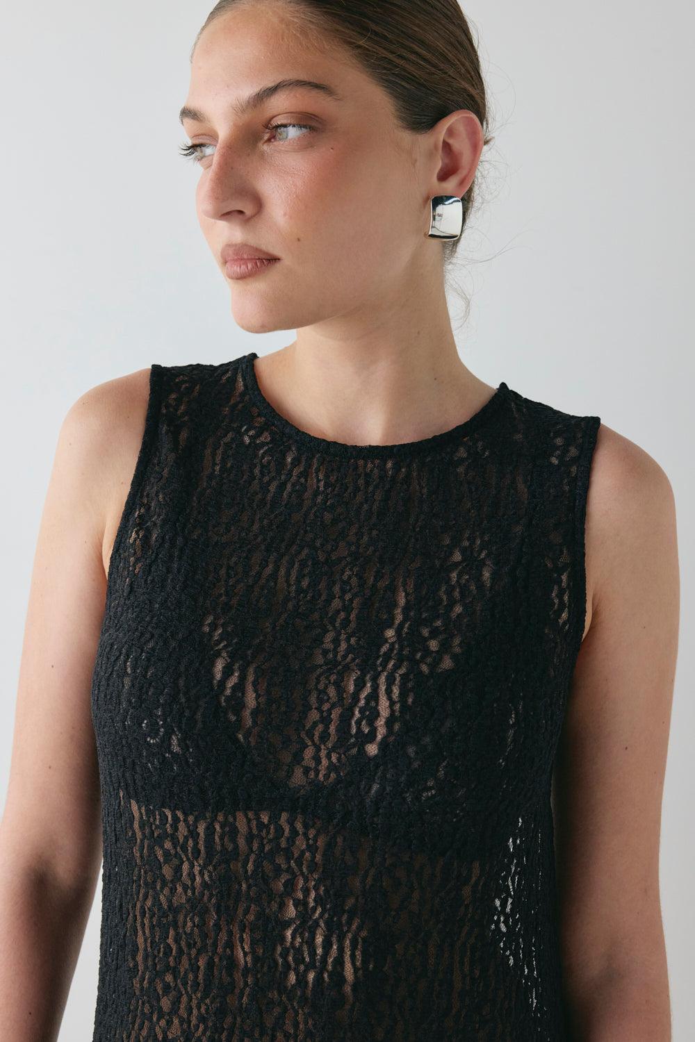 Estelle Lace Midi Dress Black