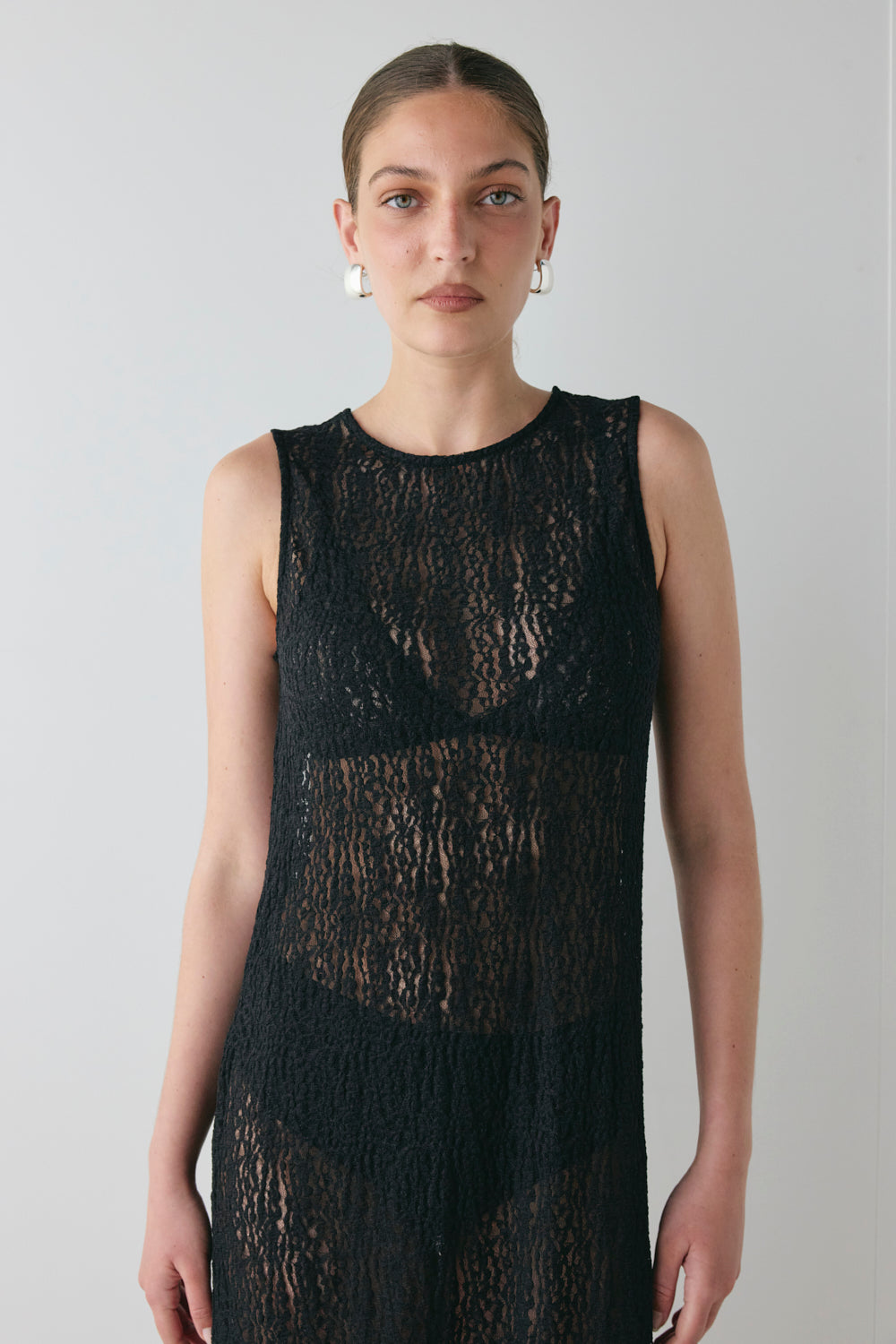 Estelle Lace Midi Dress Black