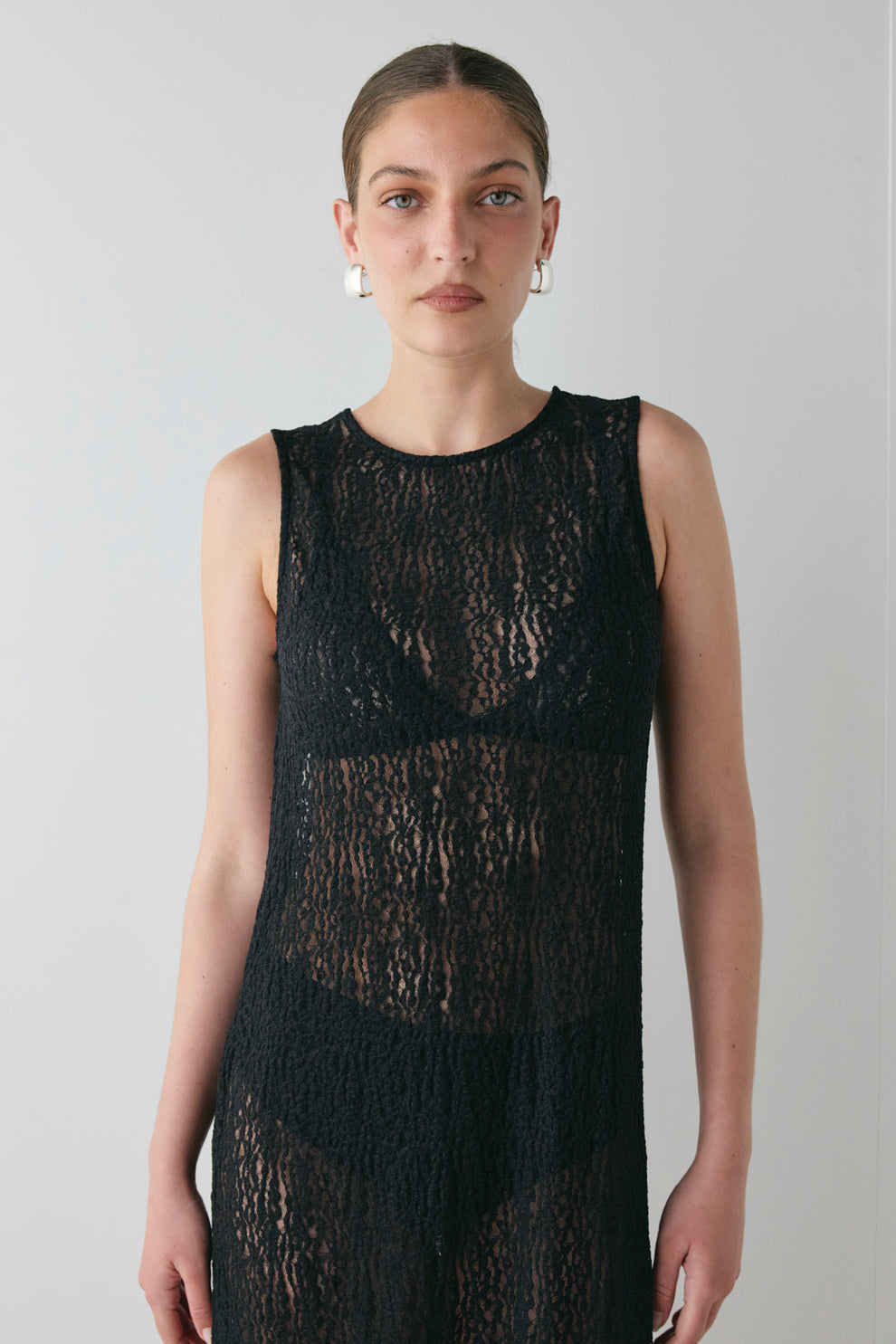Estelle Lace Midi Dress Black