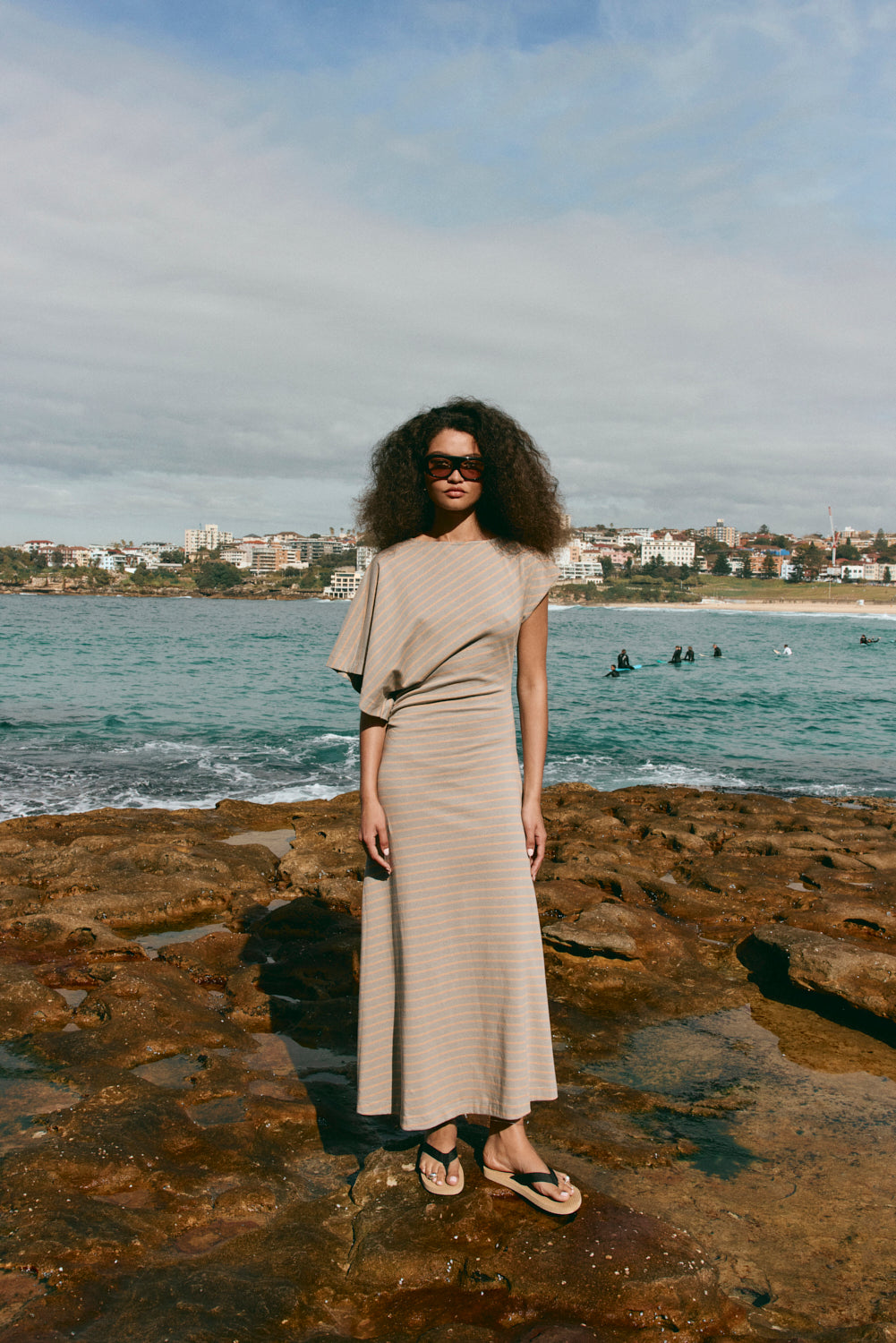 Liv Maxi Dress Apricot Stripe – VRG GRL