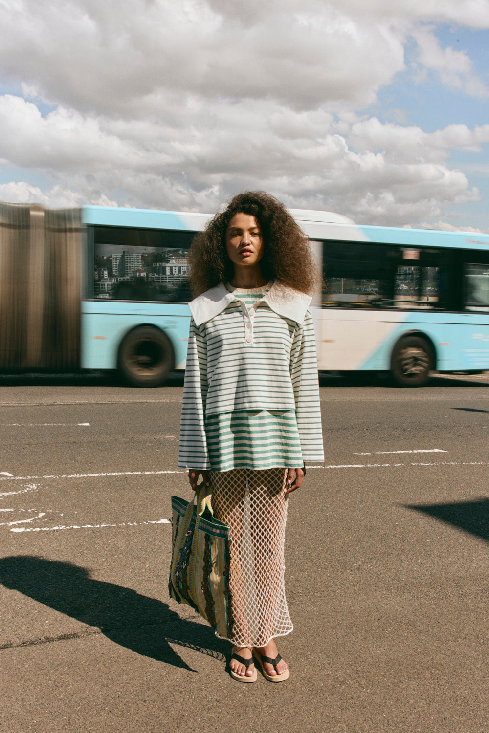 Julieta Polo Green Stripe