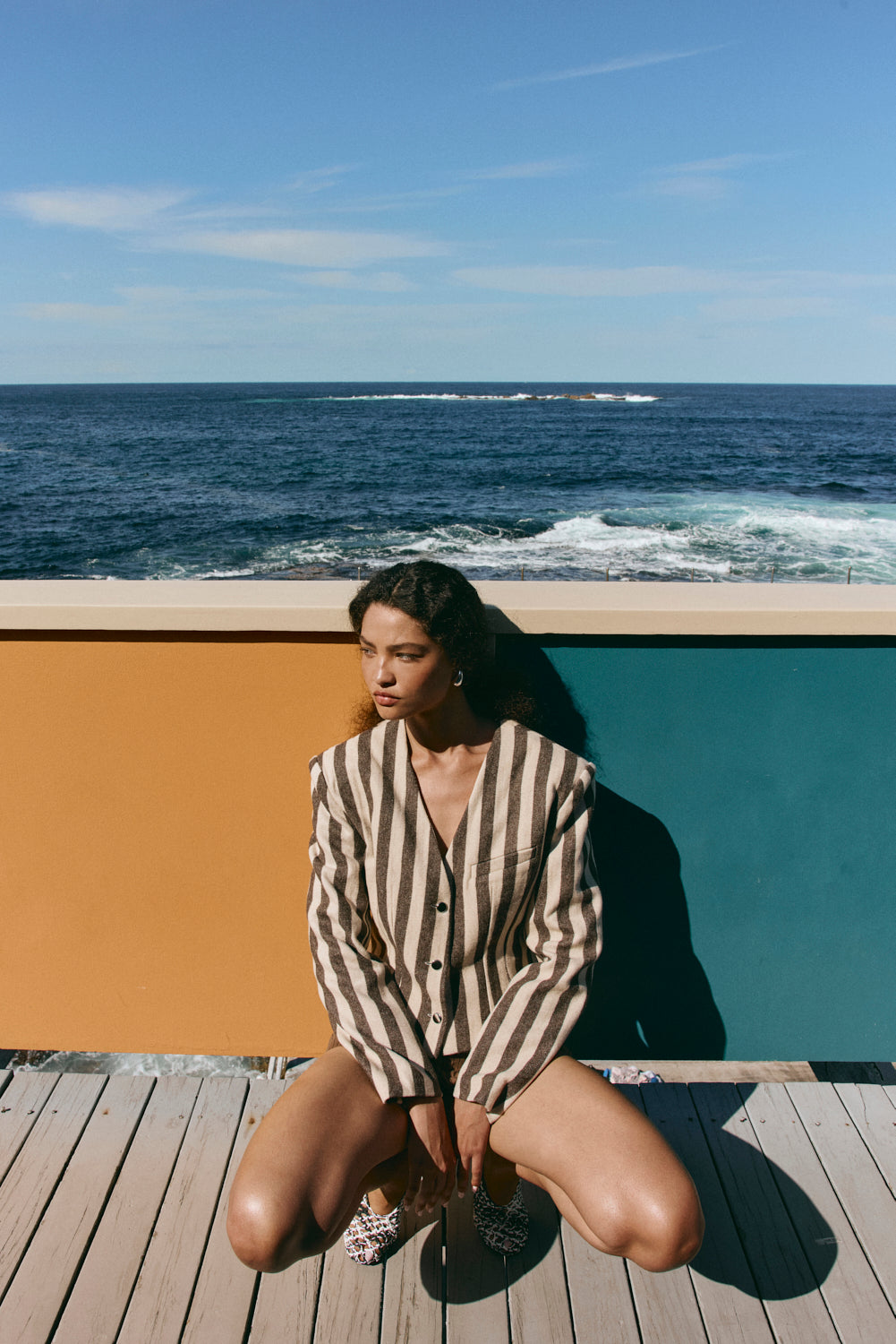 Nerida Blazer Charcoal Stripe - size:Ruby:AU 6 / US 2