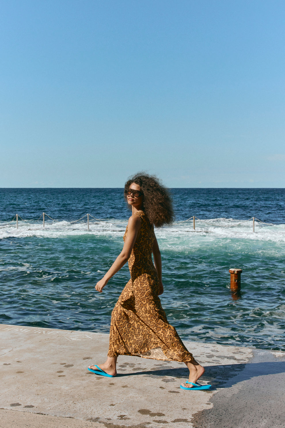 Cecelia Sheer Maxi Dress Leopard - size:Carol:AU 6 / US 2